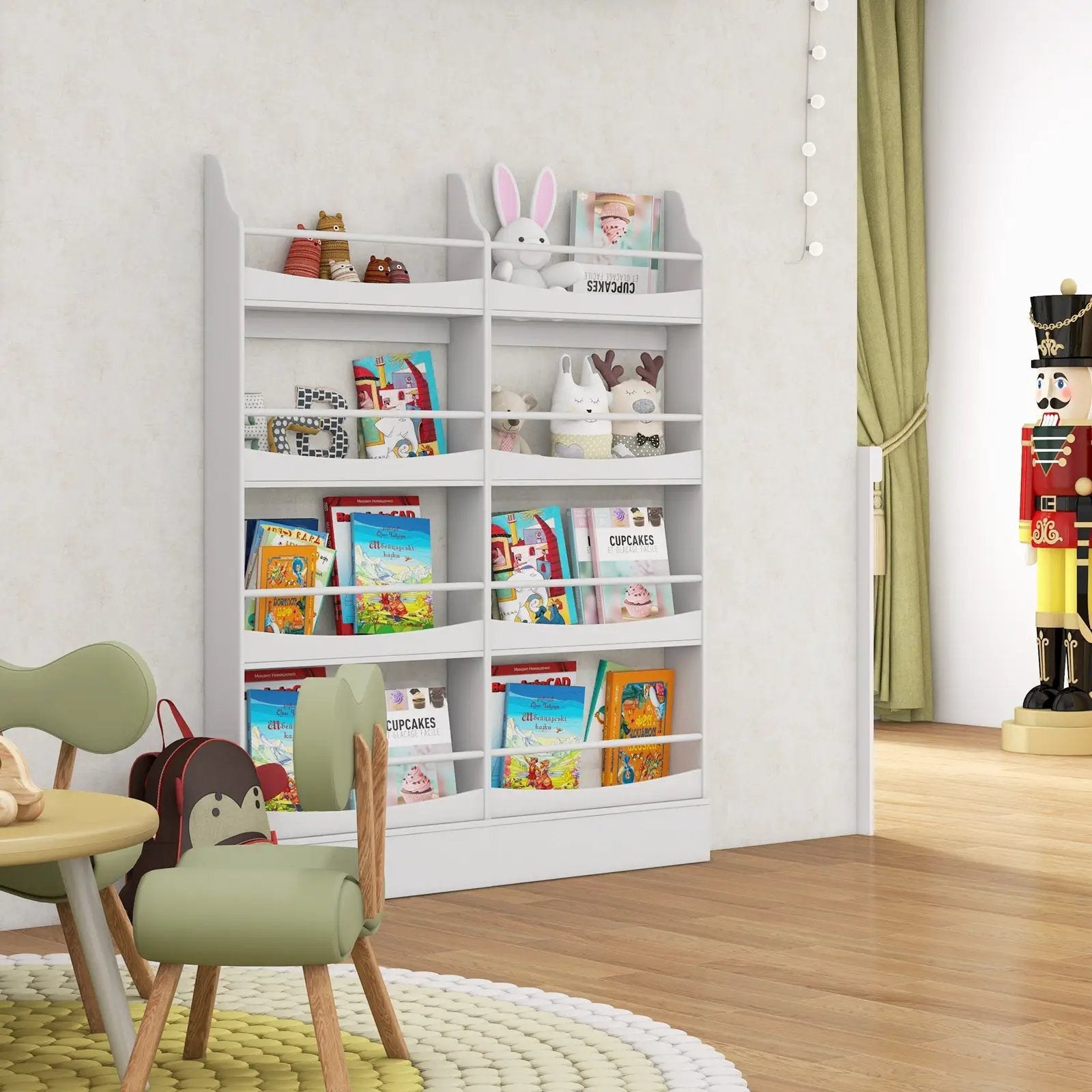 4-Tier Bookshelf with 2 Anti-Tipping Kits for Books and Magazines by DirectDeals