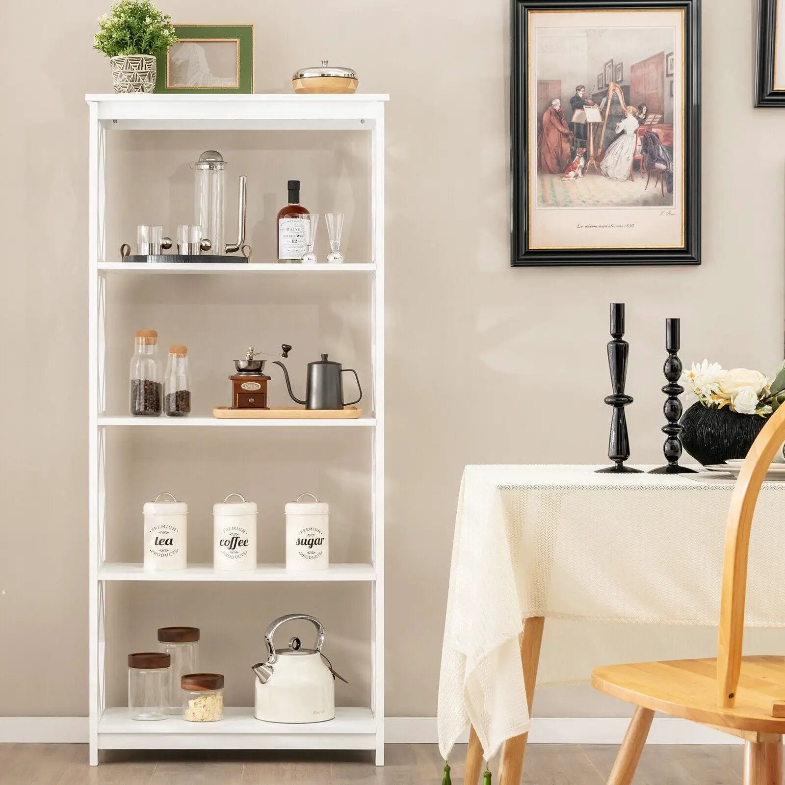 5-Tier Modern Freestanding Bookcase with Open Shelves by DirectDeals