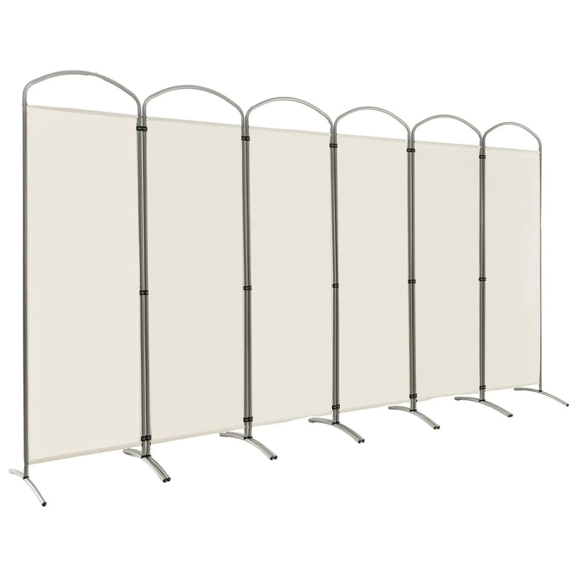 6 Feet 6-Panels Freestanding Folding Privacy Screen-White by DirectDeals