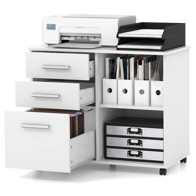 3-Drawer Mobile Lateral File Cabinet Printer Stand by DirectDeals