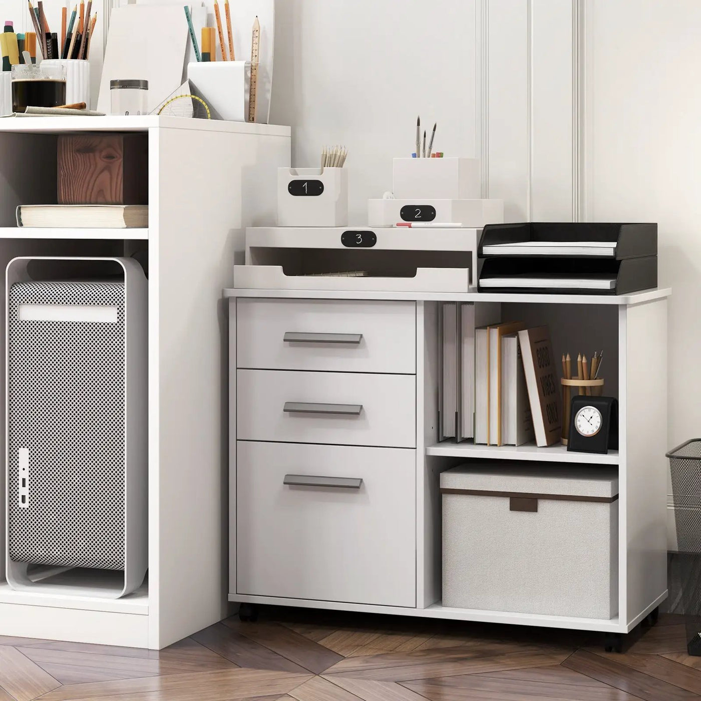 3-Drawer Mobile Lateral File Cabinet Printer Stand by DirectDeals