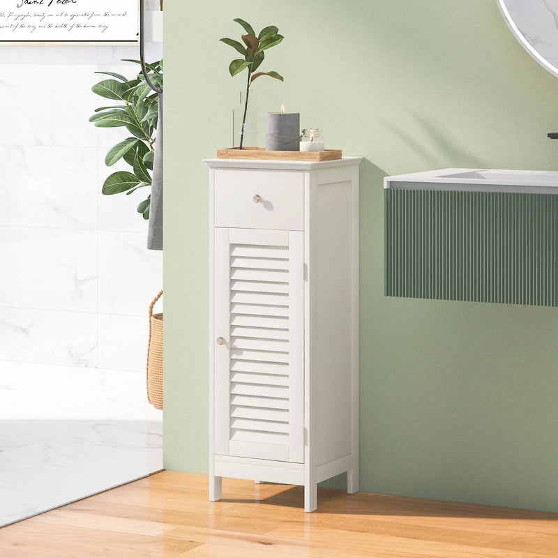 Woodern Bathroom Floor Storage Cabinet with Drawer and Shutter Door by DirectDeals