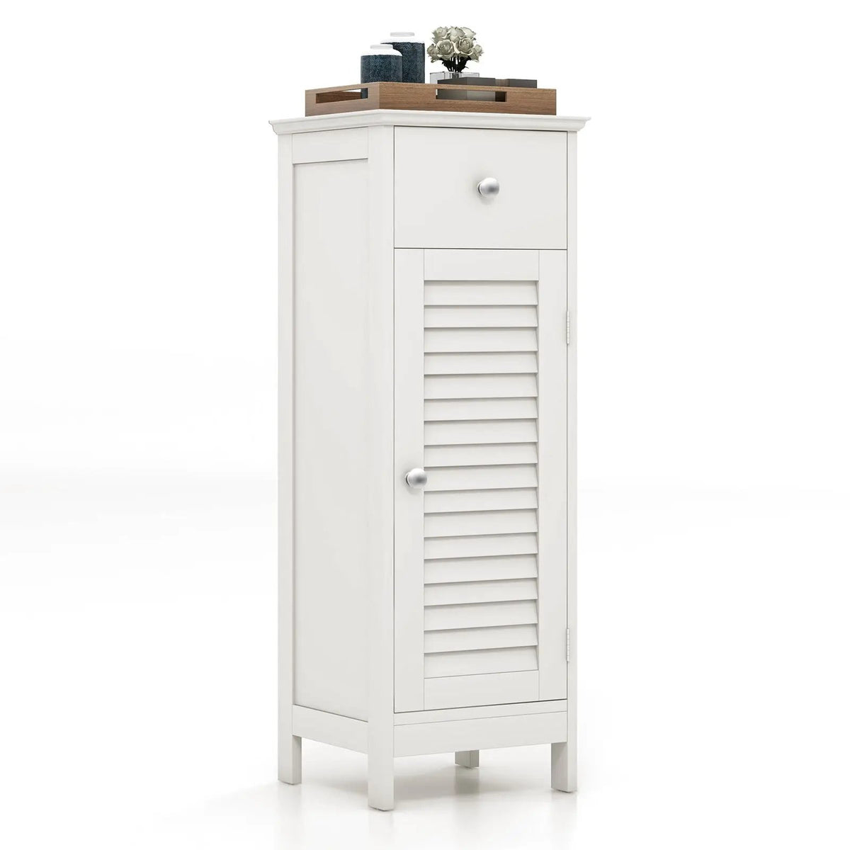 Woodern Bathroom Floor Storage Cabinet with Drawer and Shutter Door by DirectDeals