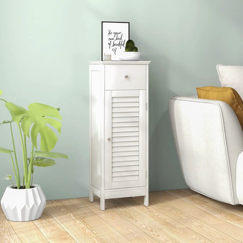 Woodern Bathroom Floor Storage Cabinet with Drawer and Shutter Door by DirectDeals