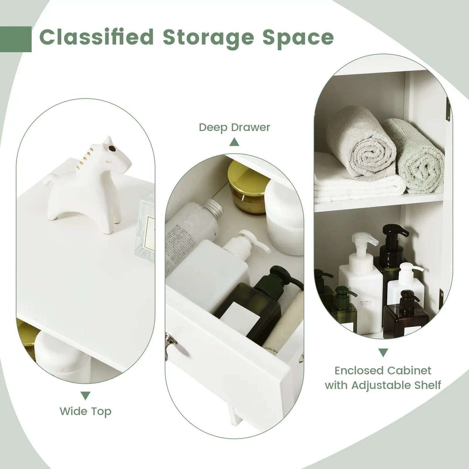Woodern Bathroom Floor Storage Cabinet with Drawer and Shutter Door by DirectDeals