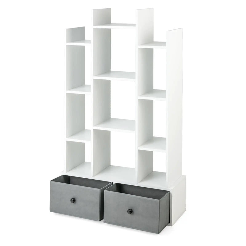 12-Tier Open-Back Freestanding Bookshelf with Drawer by DirectDeals