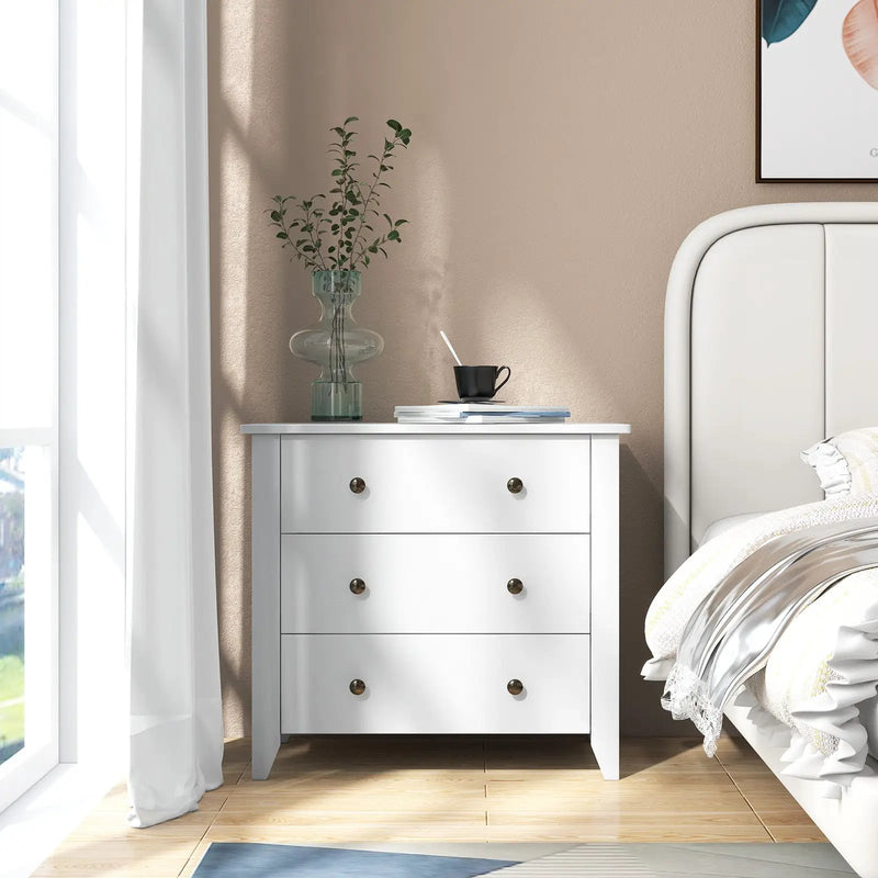 3 Drawer Dresser Chest of Drawers Bedside Table by DirectDeals