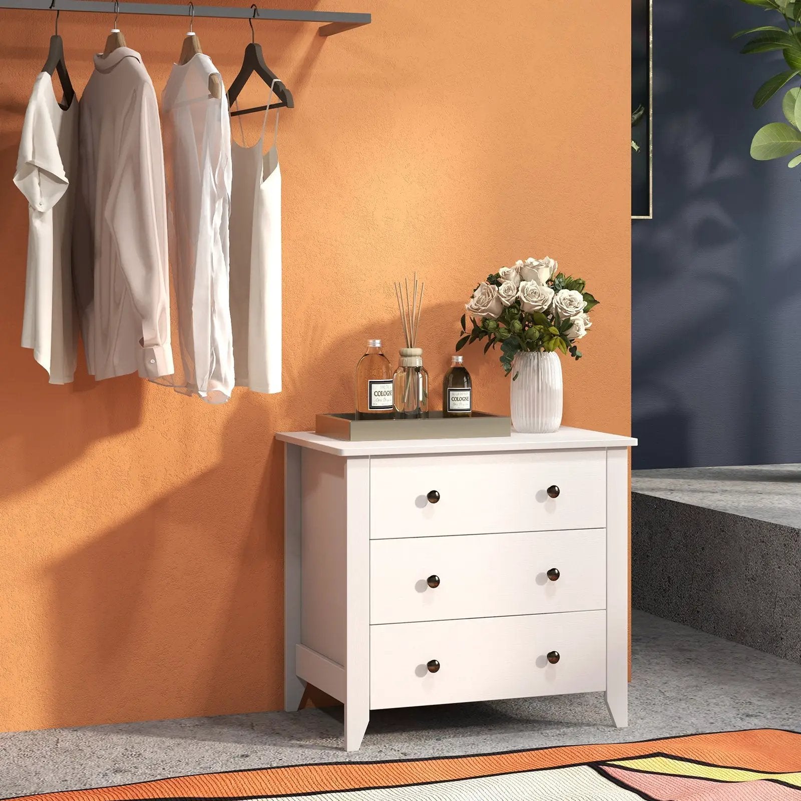 3 Drawer Dresser Chest of Drawers Bedside Table by DirectDeals