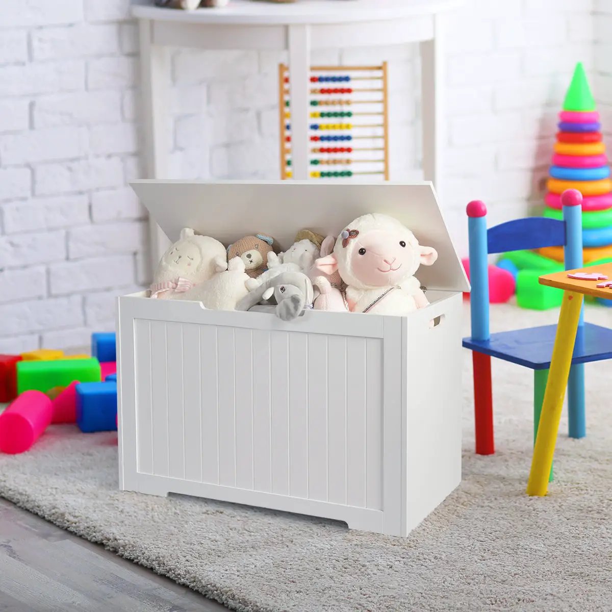 Wooden Toy Box Kids Storage Chest Bench by DirectDeals