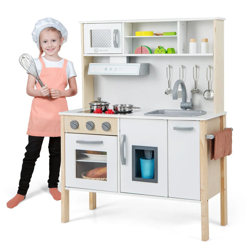 Wooden Pretend Play Kitchen Set for Toddlers by DirectDeals