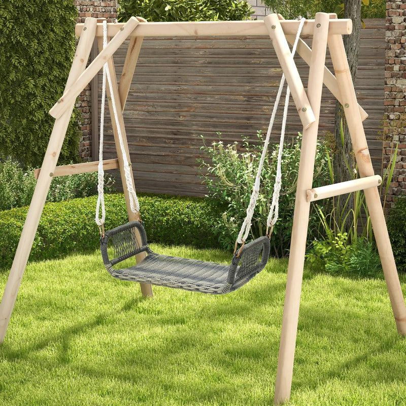 Wicker Porch Swing Seat with Cozy Armrests by DirectDeals