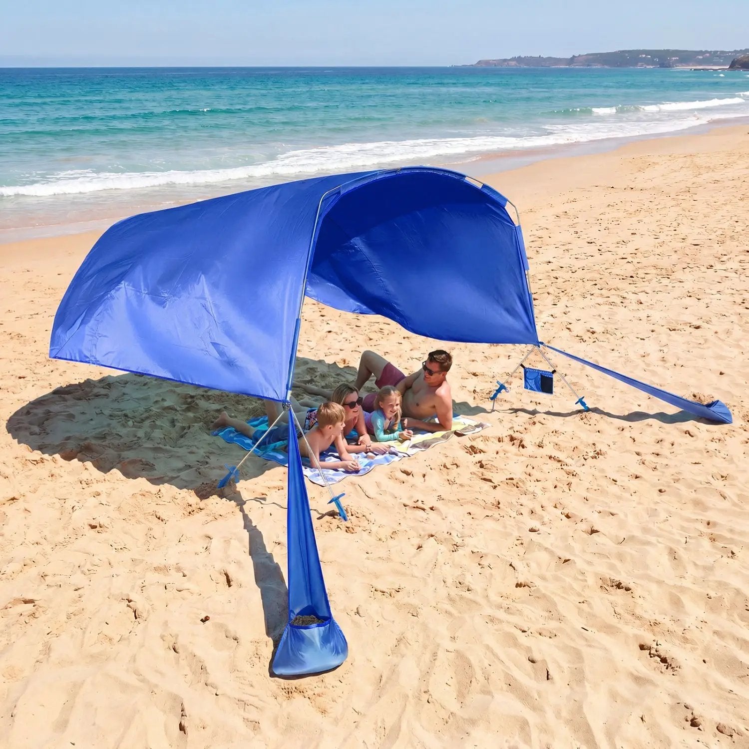 Wind Powered Beach Tent Portable Sun Shelter Canopy for Picnic by DirectDeals