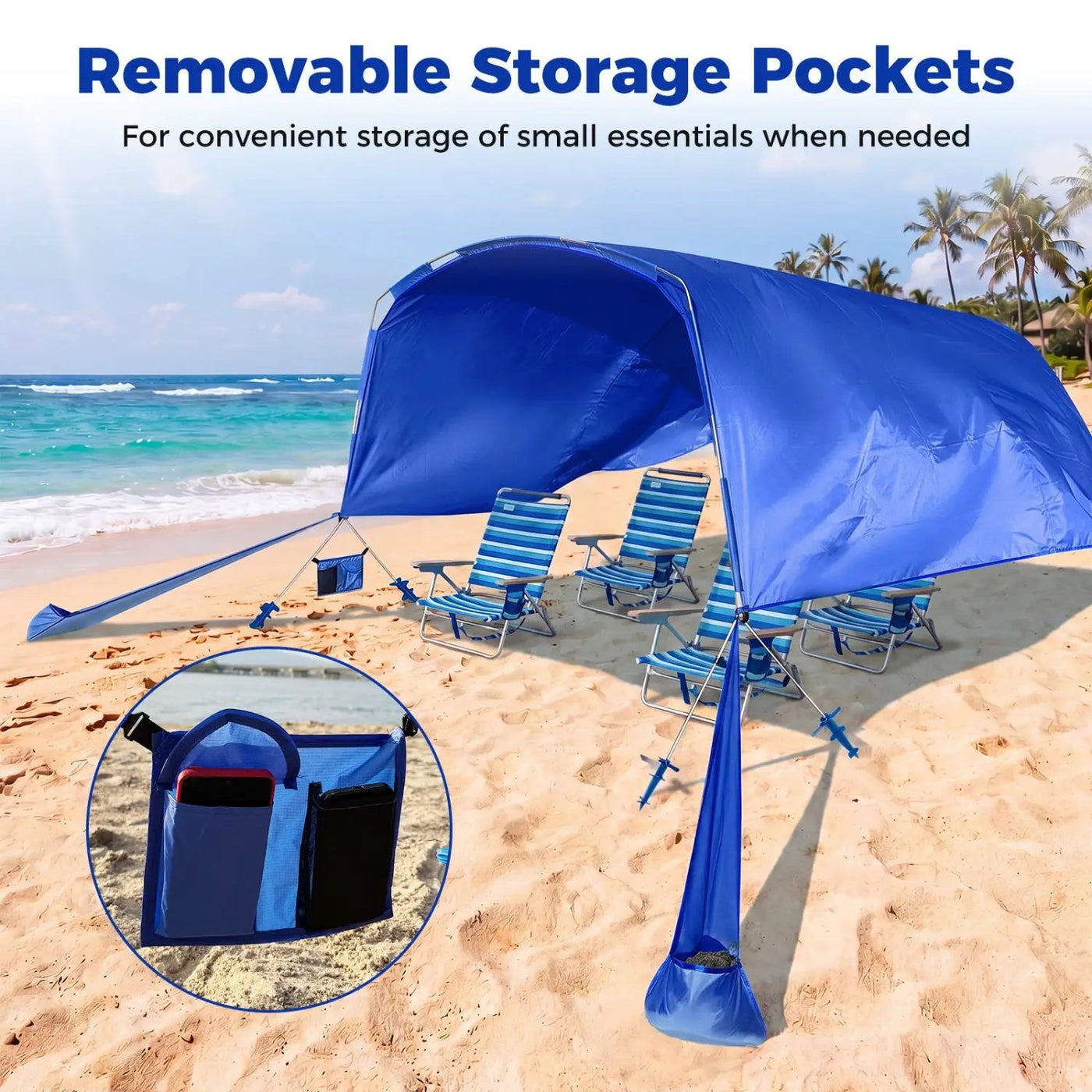 Wind Powered Beach Tent Portable Sun Shelter Canopy for Picnic by DirectDeals