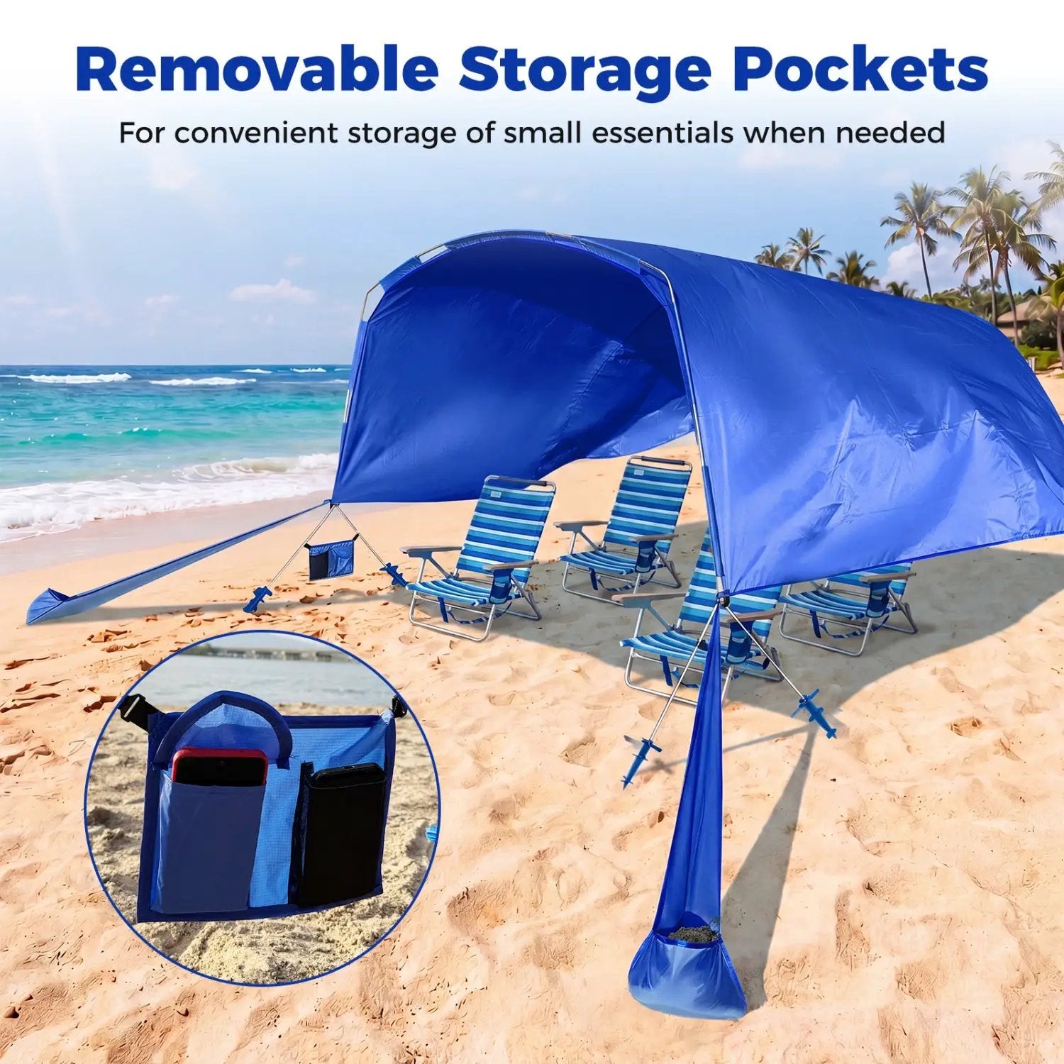 Wind Powered Beach Tent Portable Sun Shelter Canopy for Picnic by DirectDeals