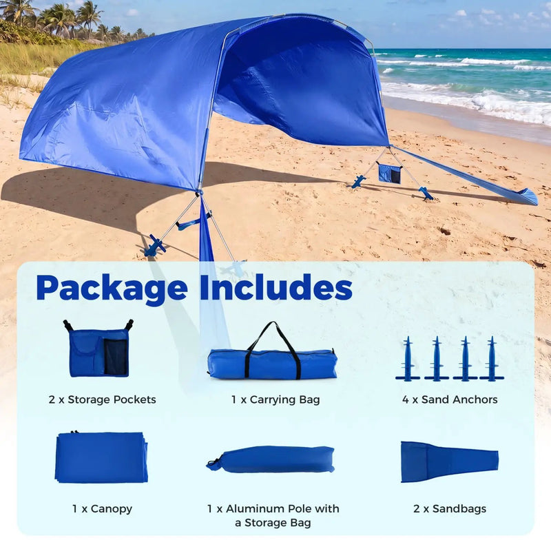Wind Powered Beach Tent Portable Sun Shelter Canopy for Picnic by DirectDeals
