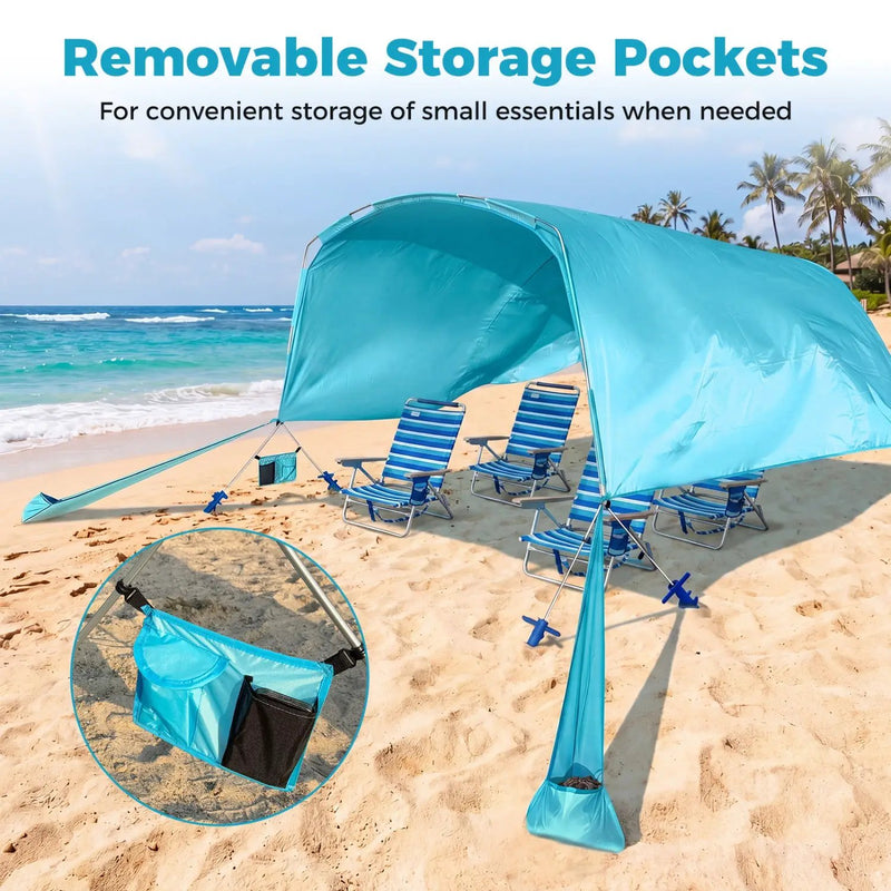 Wind Powered Beach Tent Portable Sun Shelter Canopy for Picnic by DirectDeals