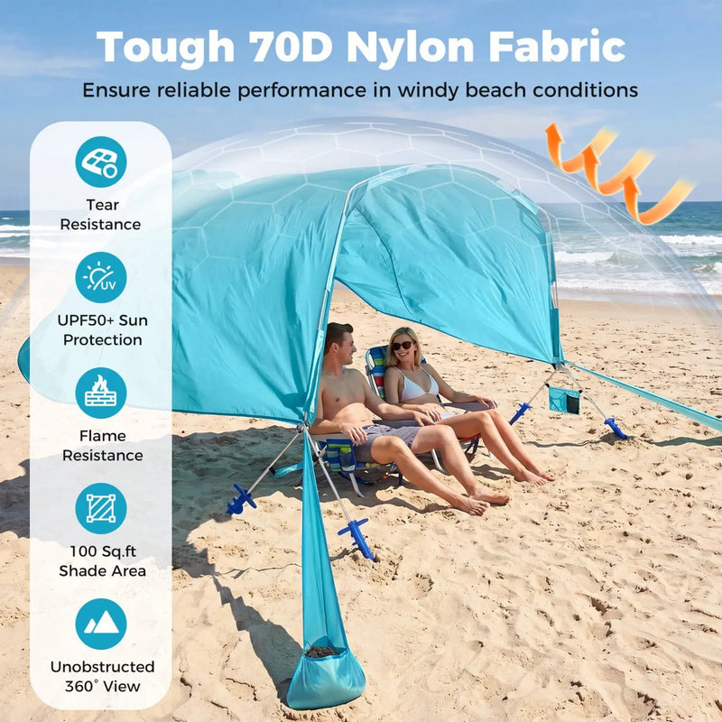 Wind Powered Beach Tent Portable Sun Shelter Canopy for Picnic by DirectDeals