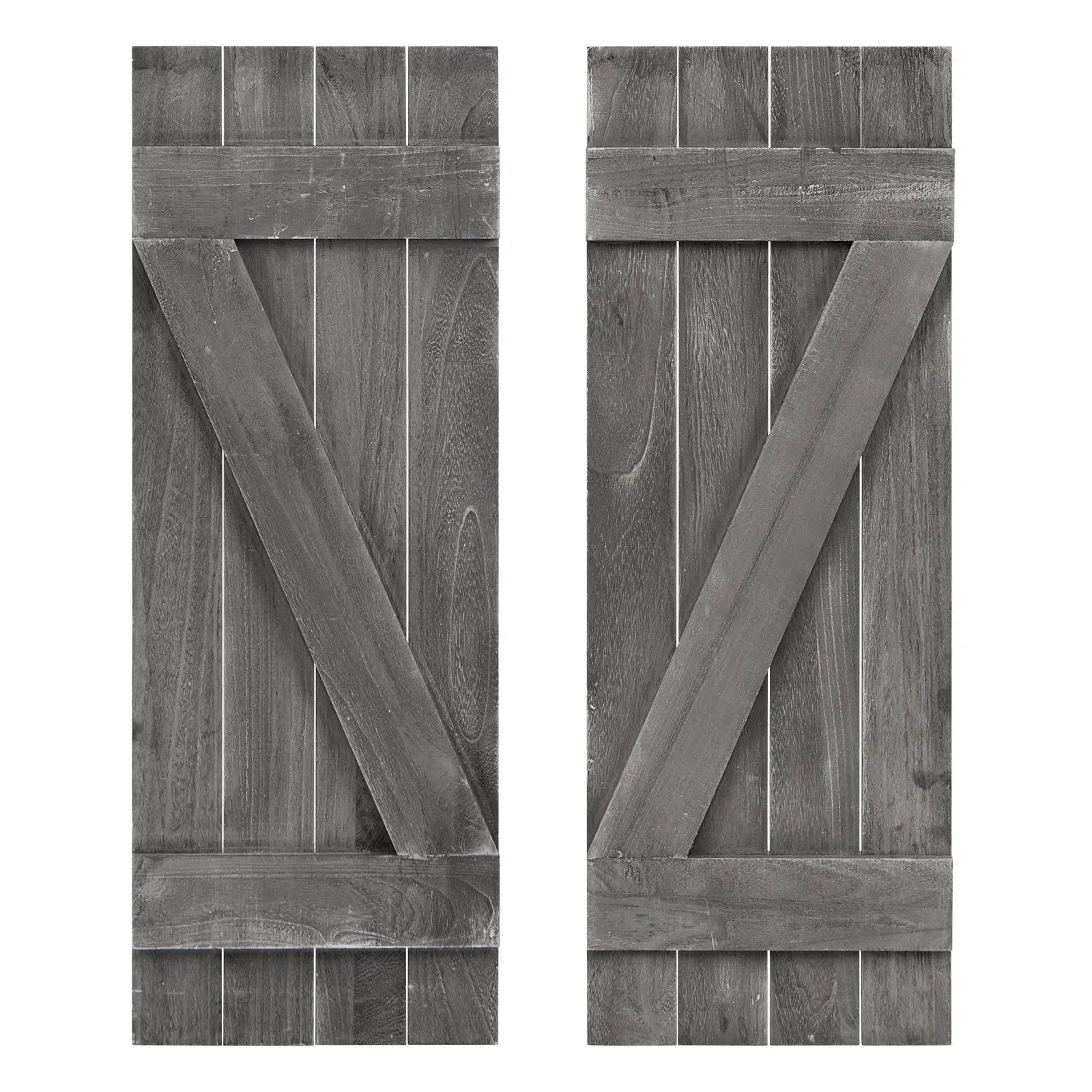 36 x 13 Inch Farmhouse Paulownia Wood Window Shutters Set of 2 for Windows by DirectDeals