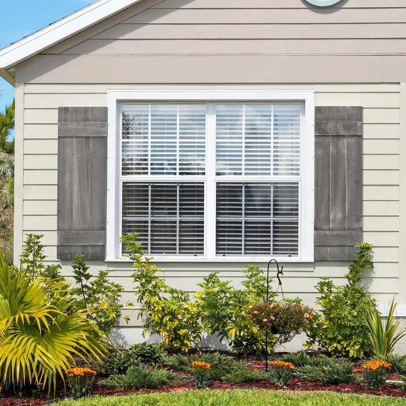 36 x 11 Inch Farmhouse Paulownia Wood Window Shutters Set of 2 for Windows by DirectDeals
