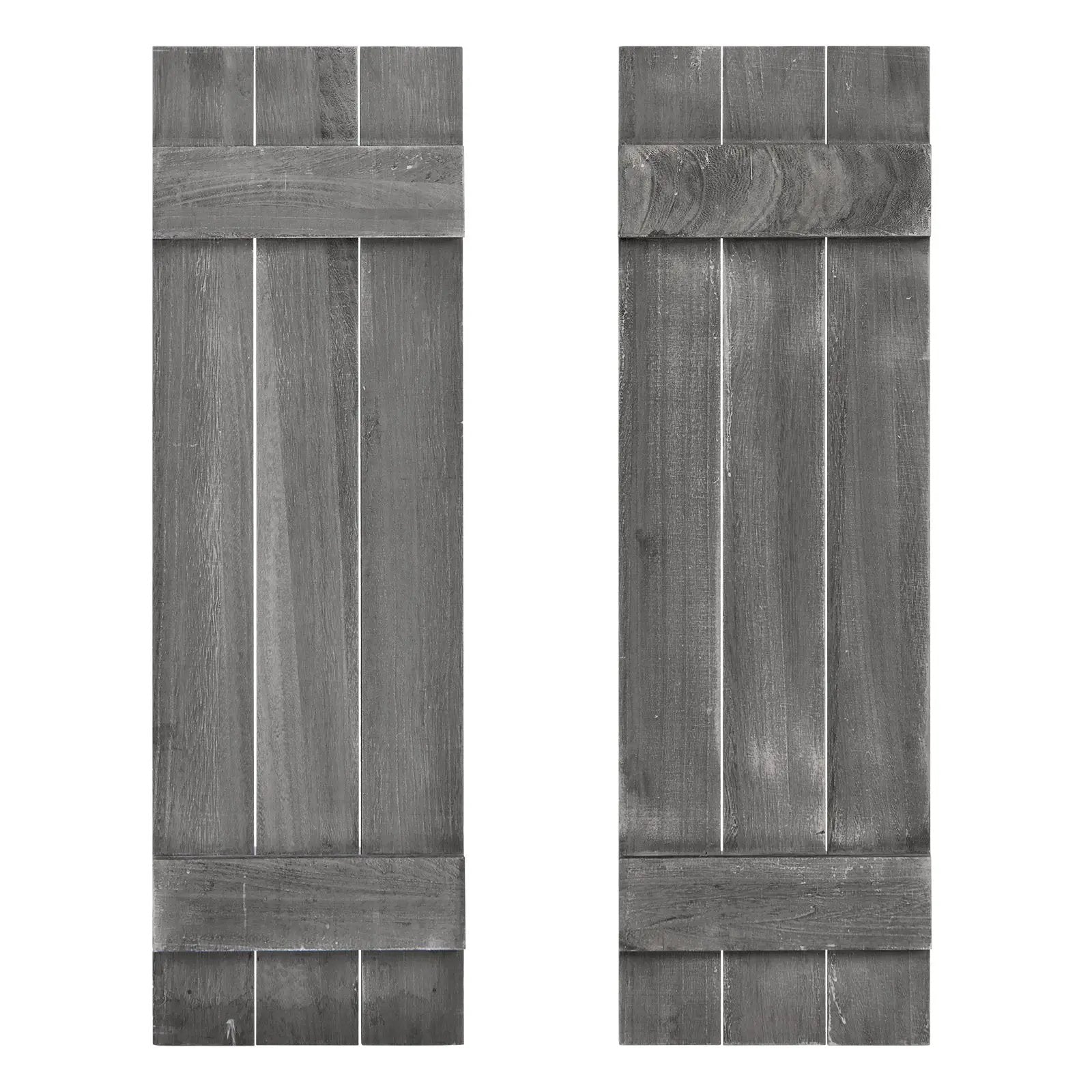 36 x 11 Inch Farmhouse Paulownia Wood Window Shutters Set of 2 for Windows by DirectDeals