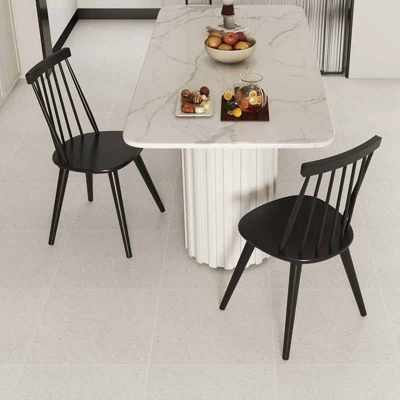 Windsor Dining Chair Set of 2 with Solid Rubber Wood Frame-Black by DirectDeals
