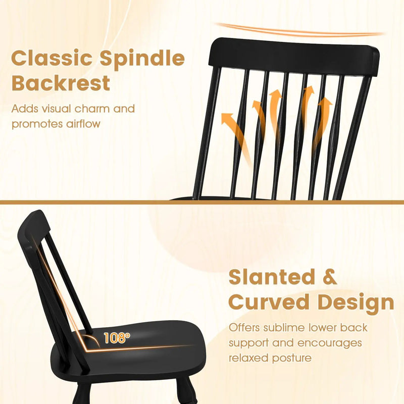 Windsor Dining Chairs Set of 2 with Curved Spindle Back by DirectDeals