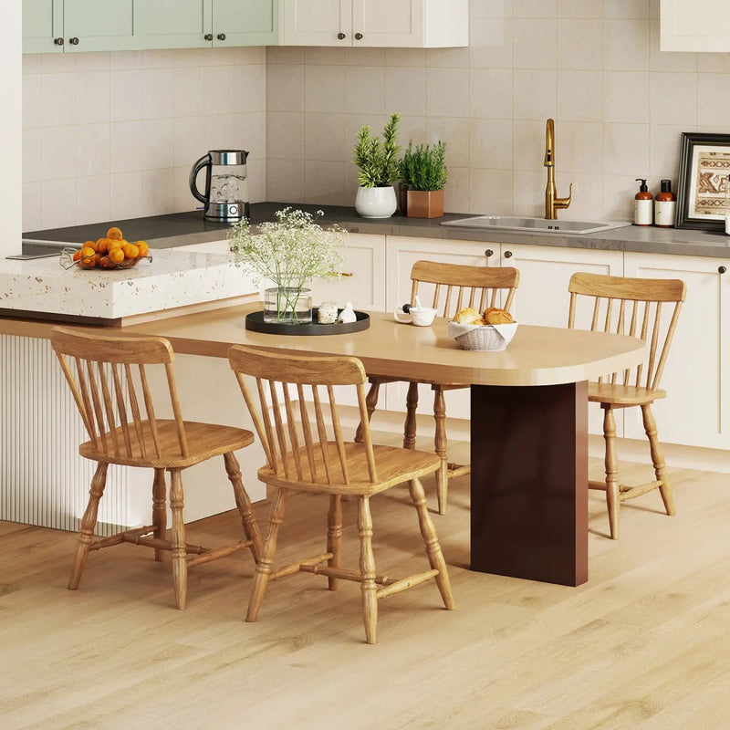 Windsor Dining Chairs Set of 2 with Curved Spindle Back by DirectDeals