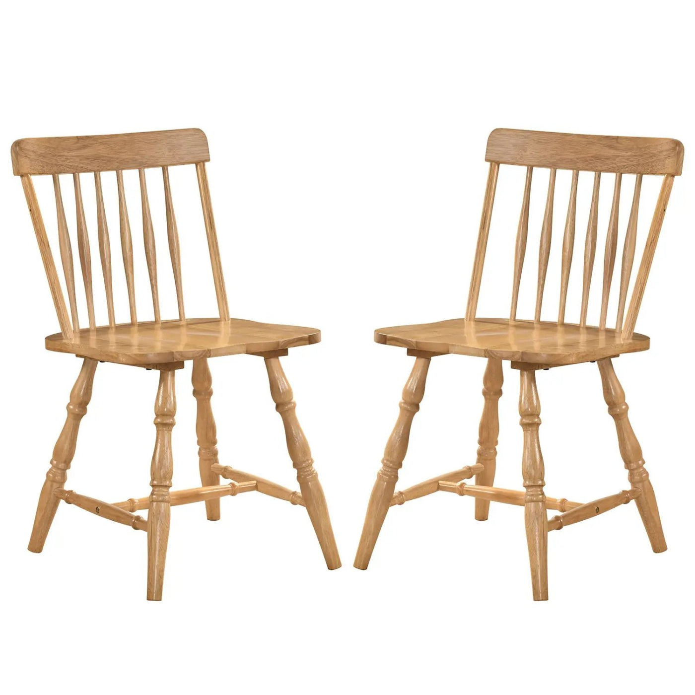 Windsor Dining Chairs Set of 2 with Curved Spindle Back by DirectDeals