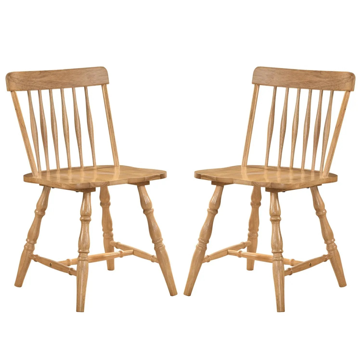 Windsor Dining Chairs Set of 2 with Curved Spindle Back by DirectDeals