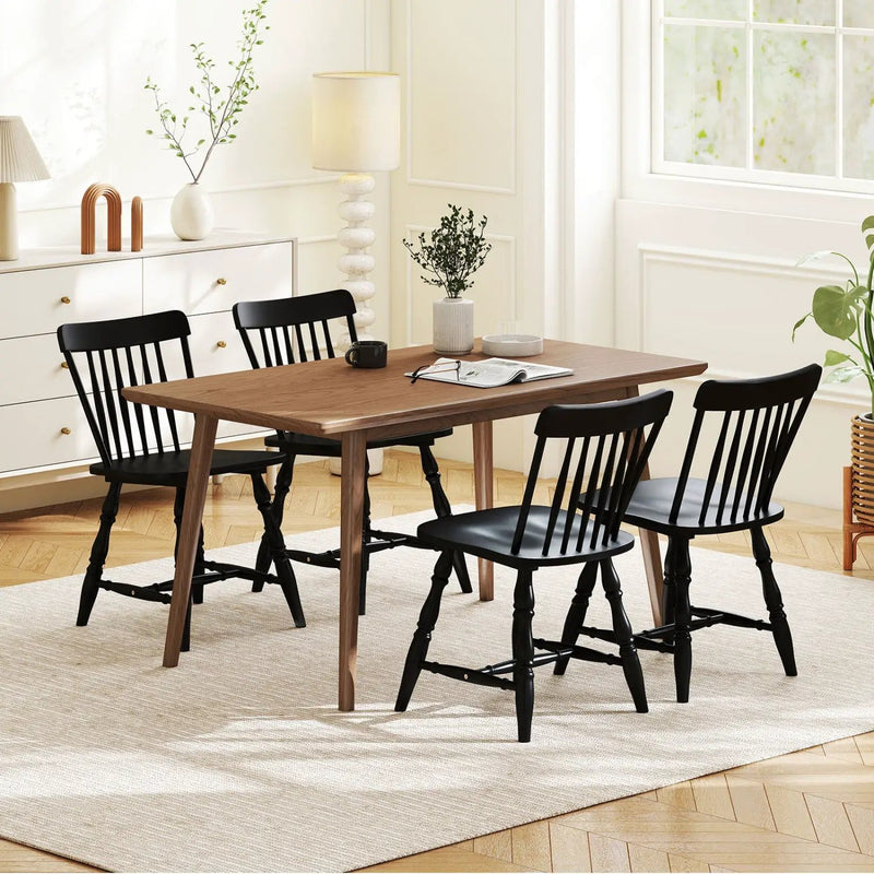 Windsor Dining Chairs Set of 4 with Curved Spindle Back by DirectDeals