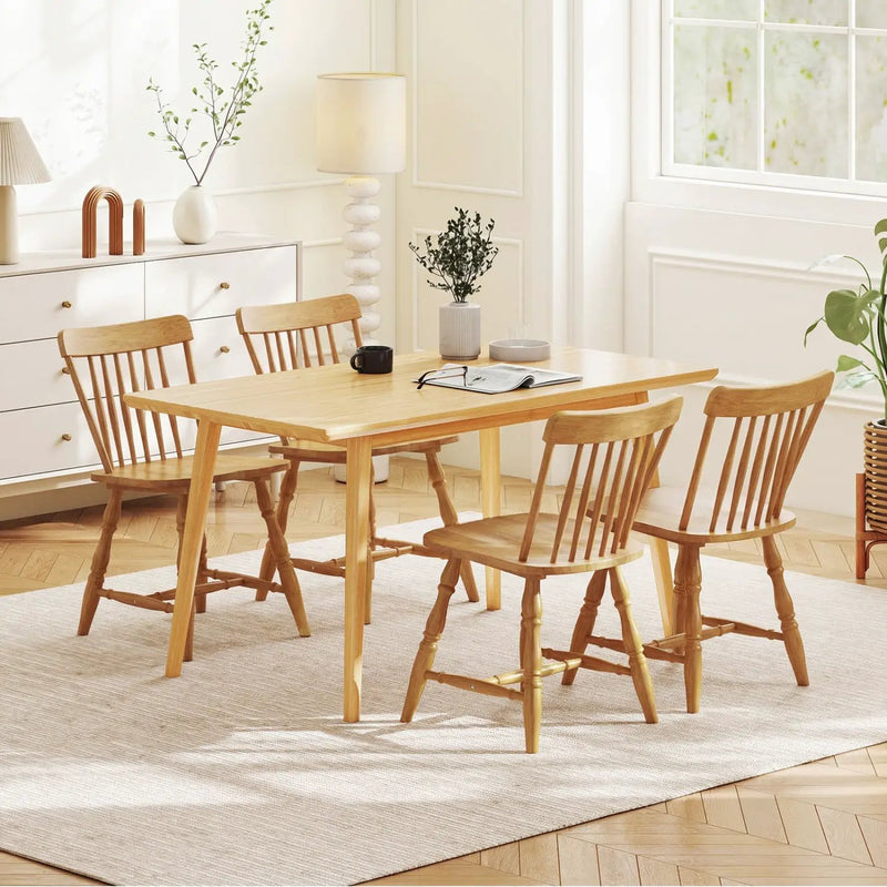 Windsor Dining Chairs Set of 4 with Curved Spindle Back by DirectDeals