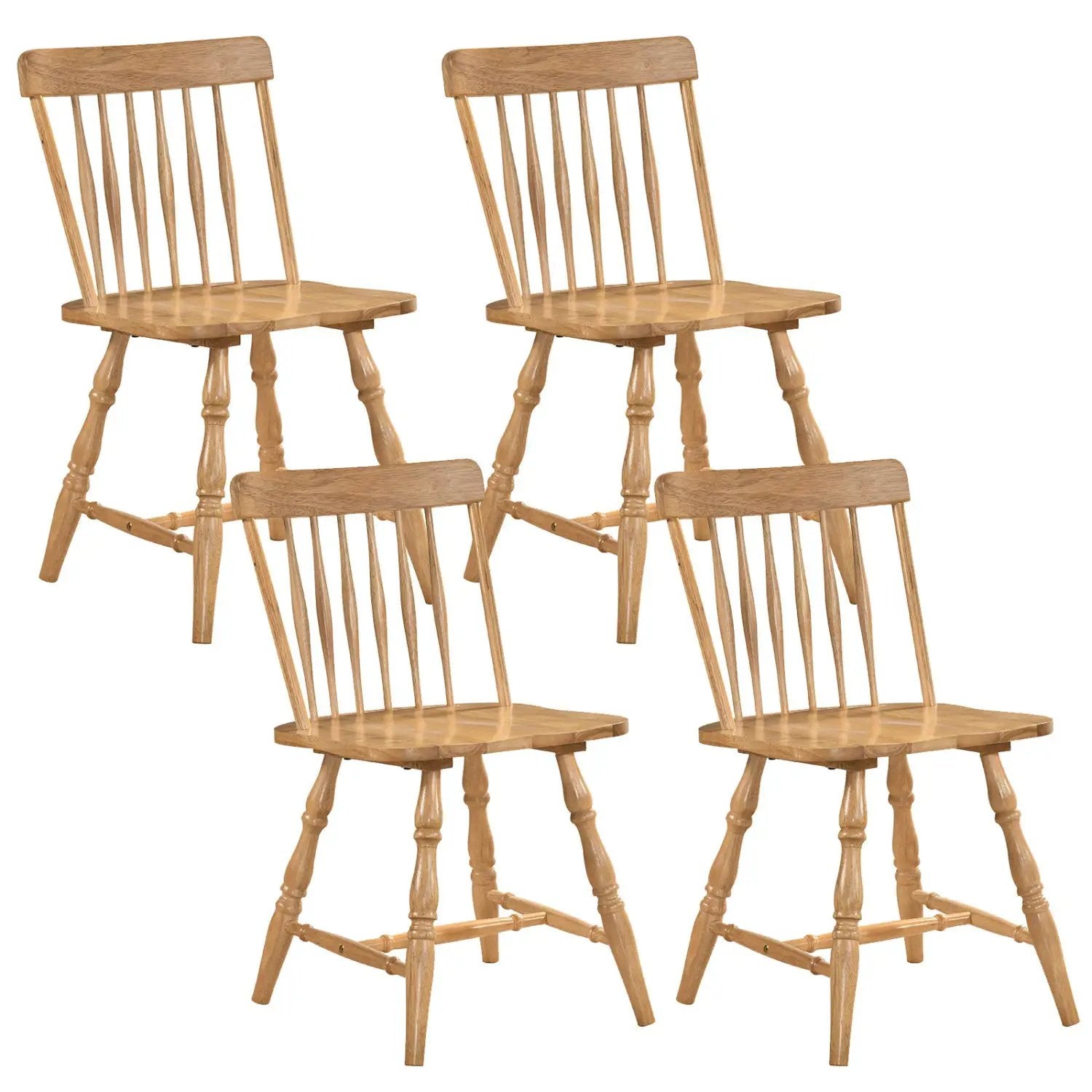 Windsor Dining Chairs Set of 4 with Curved Spindle Back by DirectDeals