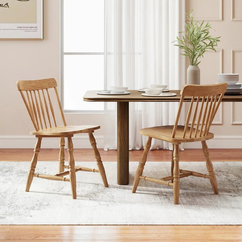Windsor Dining Chairs Set of 4 with Curved Spindle Back by DirectDeals