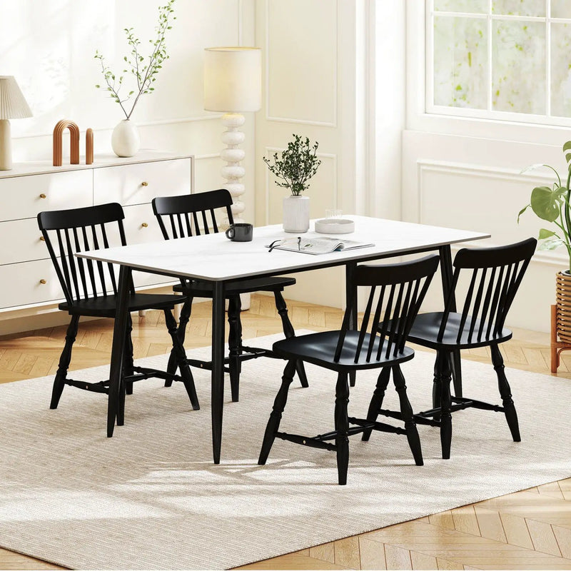 Windsor Dining Chairs Set of 2 with Curved Spindle Back by DirectDeals