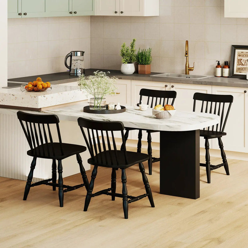 Windsor Dining Chairs Set of 2 with Curved Spindle Back by DirectDeals
