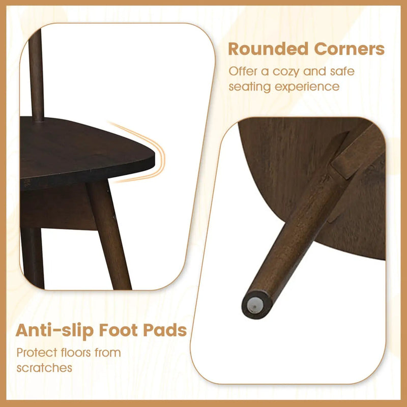Windsor Dining Chairs Set of 4 Mid Century Rubber Wood Kitchen Chairs with Swivel Seat by DirectDeals