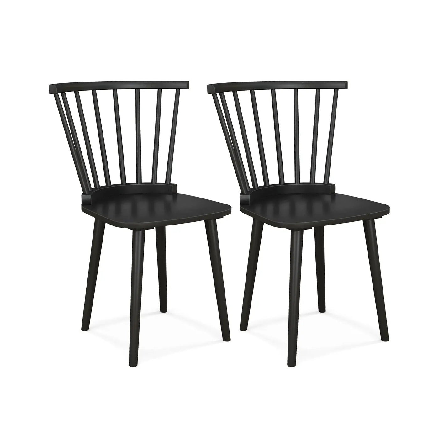 Windsor Dining Chairs Set of 2 Rubber Wood Kitchen Chairs with Spindle Back by DirectDeals