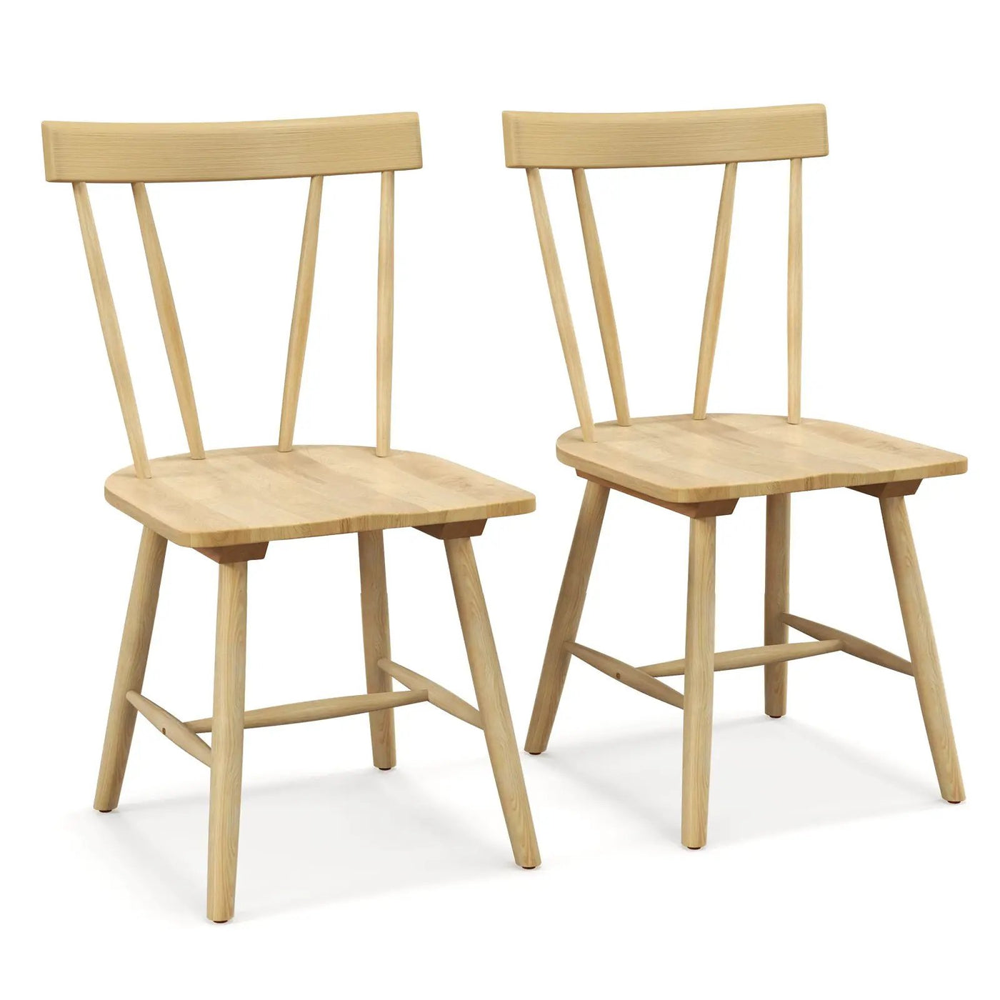 Windsor Style Armless Chairs with Solid Rubber Wood Frame by DirectDeals
