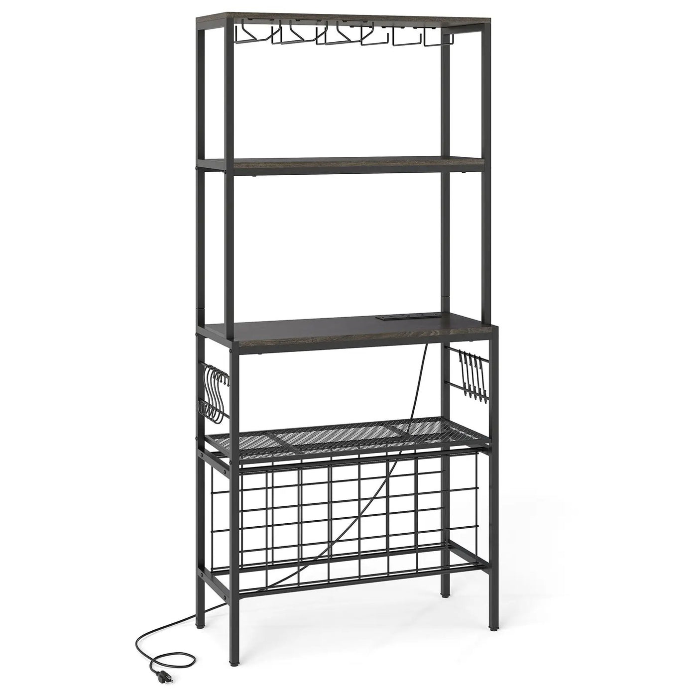 Wine Organizer with Power Outlet and Bottle Holders by DirectDeals