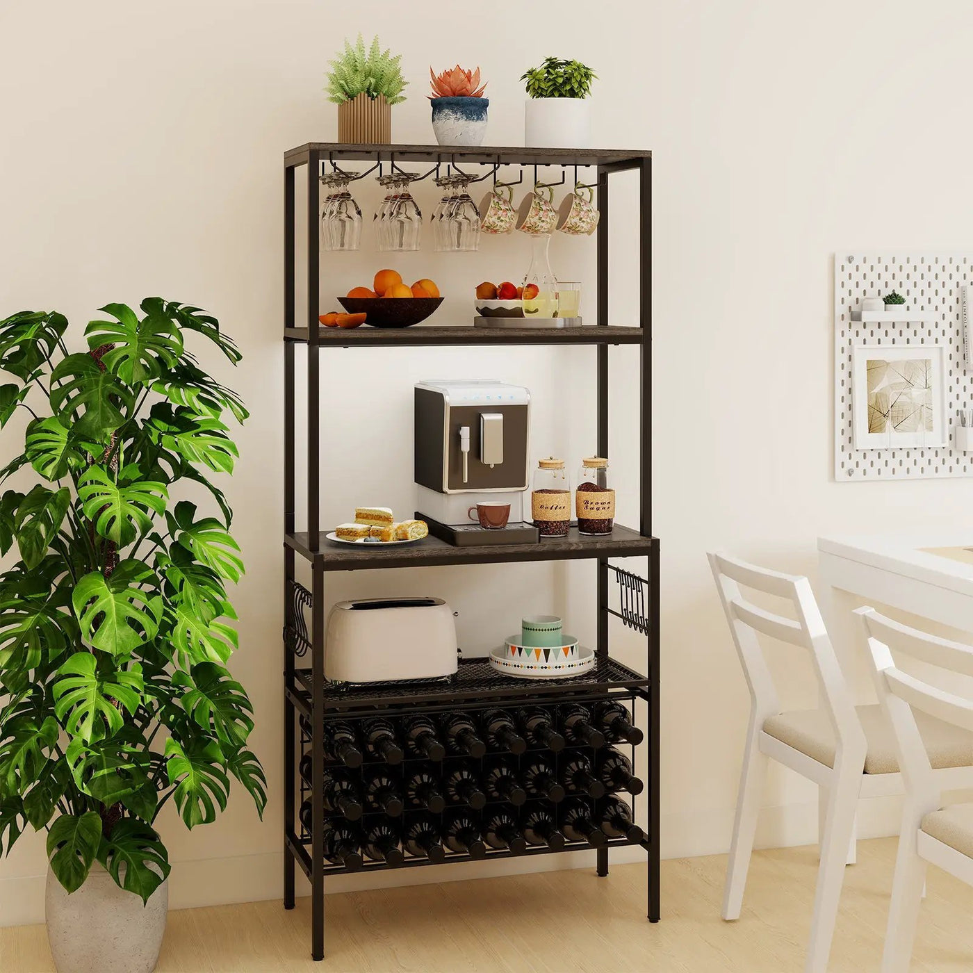 Wine Organizer with Power Outlet and Bottle Holders by DirectDeals