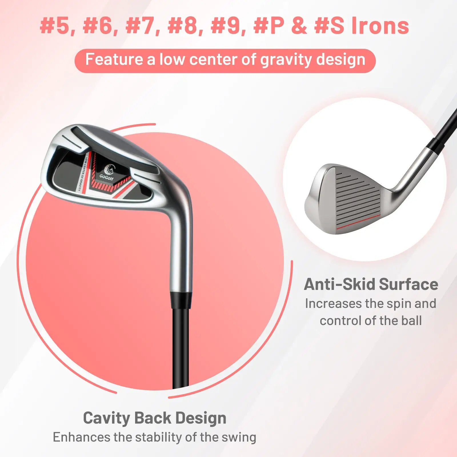 Women's Complete Golf Clubs and Bag Set with Headcovers and Putter-Red by DirectDeals