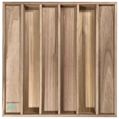 Wood Acoustic Diffuser Panel | Solid Paulownia Wood Sound Diffuser for Studios & Home Theaters by SoundAssured