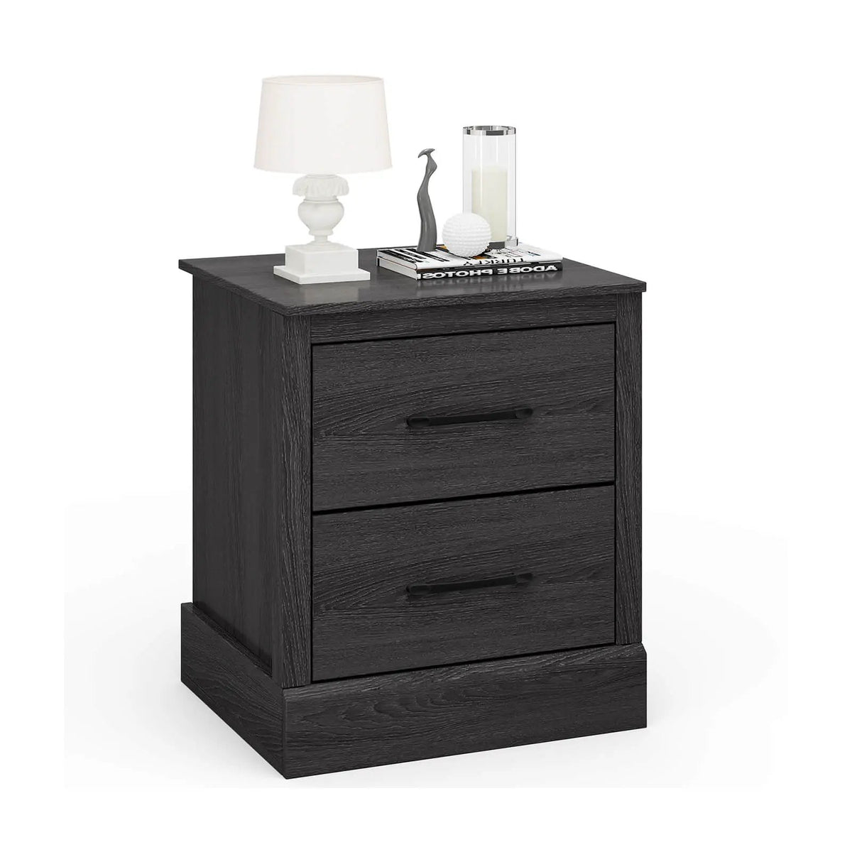 Wood Compact Floor Nightstand with Storage Drawers by DirectDeals