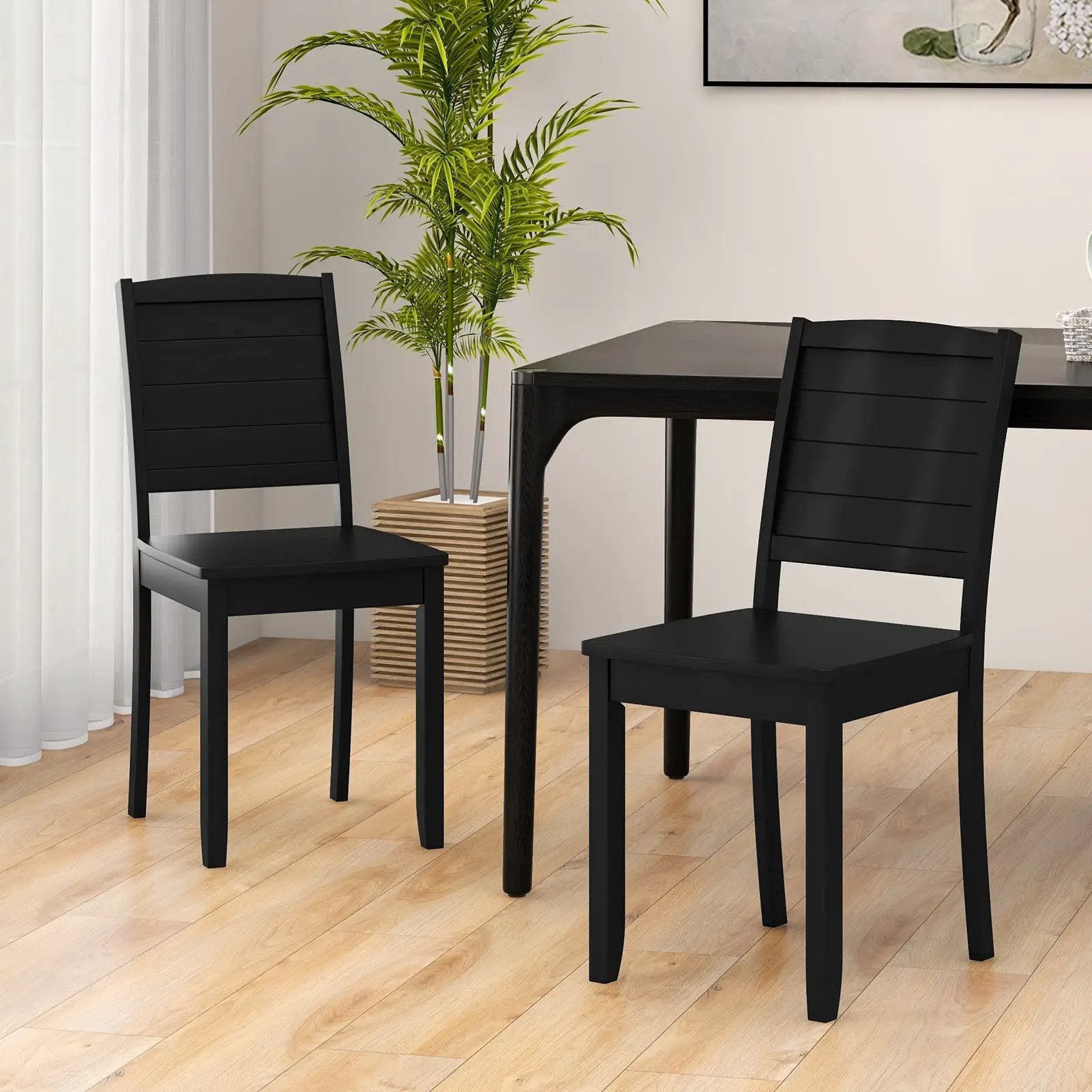 Wood Dining Chair Set of 2 Armless Kitchen Chairs with Rubber Wood Legs by DirectDeals