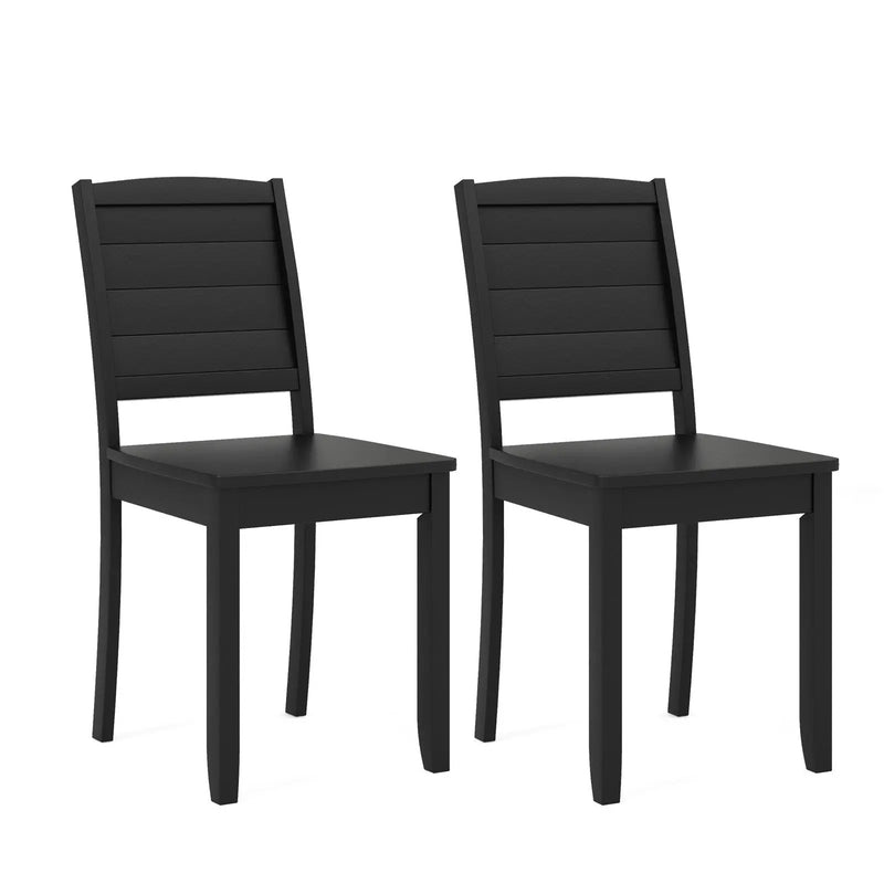 Wood Dining Chair Set of 2 Armless Kitchen Chairs with Rubber Wood Legs by DirectDeals