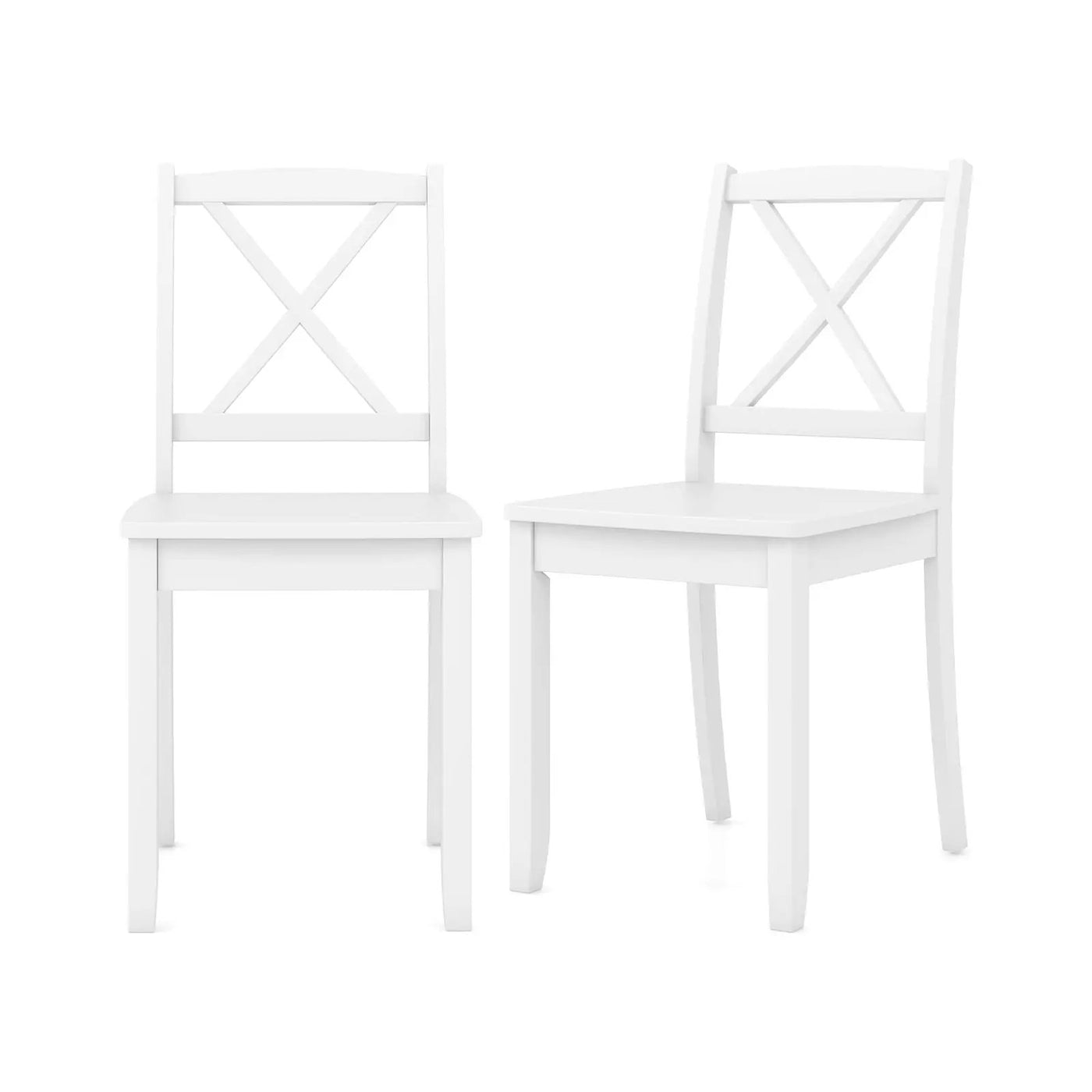Wood Dining Chair Set of 2 with Rubber Wood Legs and Curved Backrest by DirectDeals