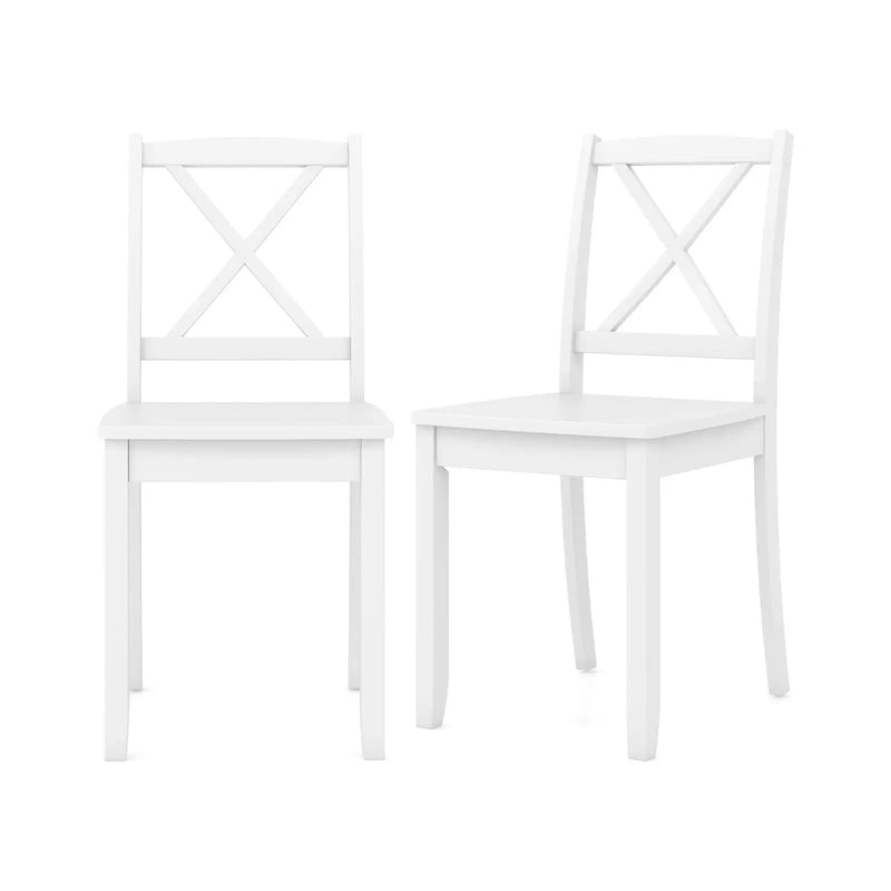 Wood Dining Chair Set of 2 with Rubber Wood Legs and Curved Backrest by DirectDeals