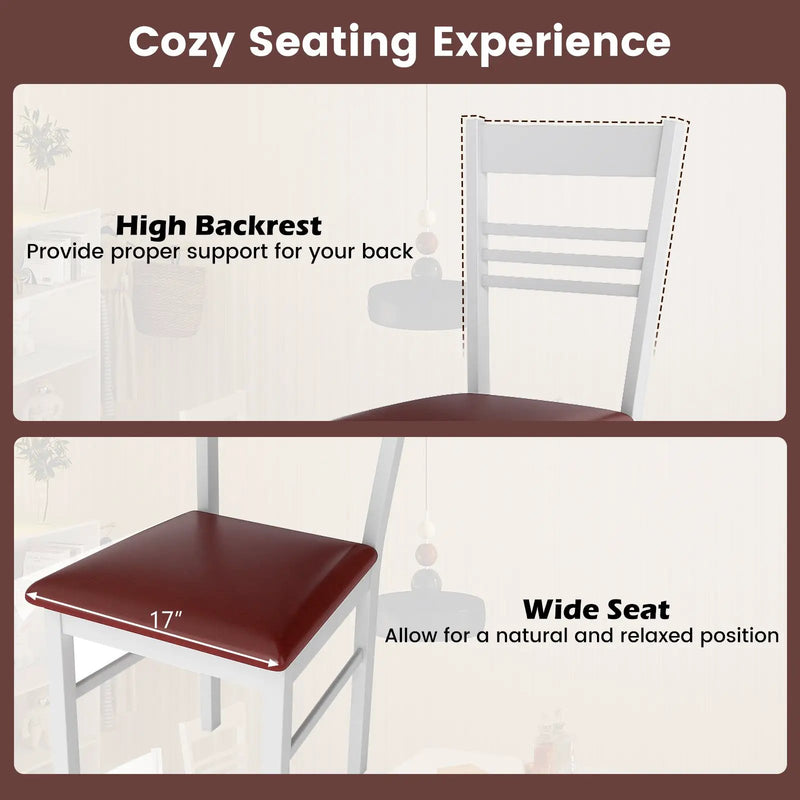 Wood Dining Chairs Set of 4 with Rubber Wood Frame by DirectDeals