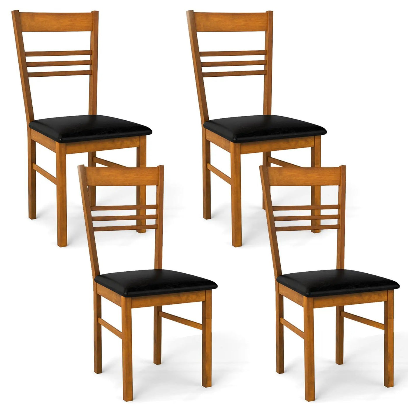 Wood Dining Chairs Set of 4 with Rubber Wood Frame by DirectDeals