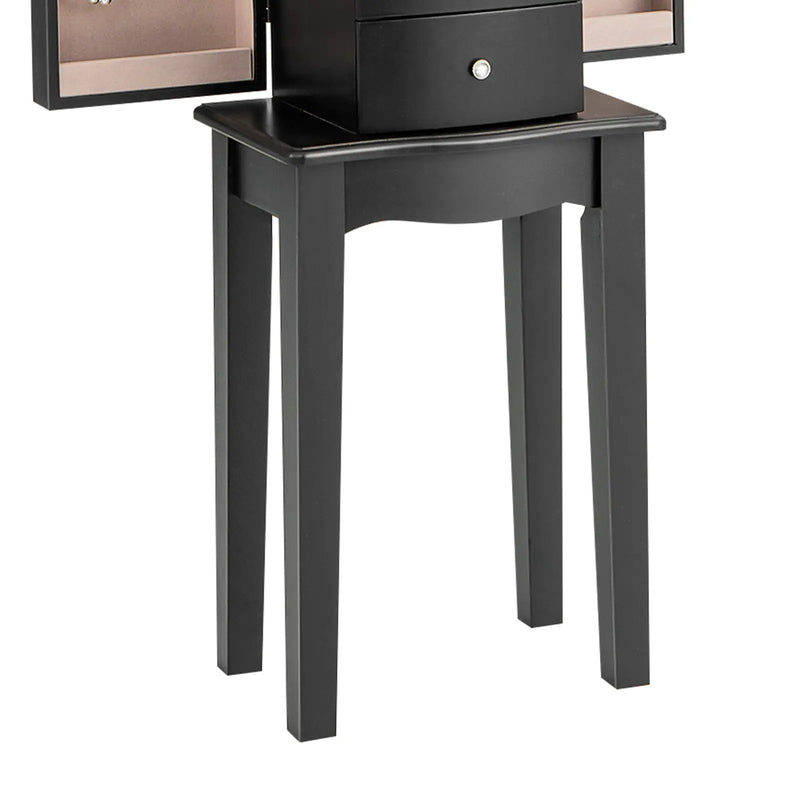 Jewelry Armoire with Top Flip Mirror and 4 Drawers by DirectDeals